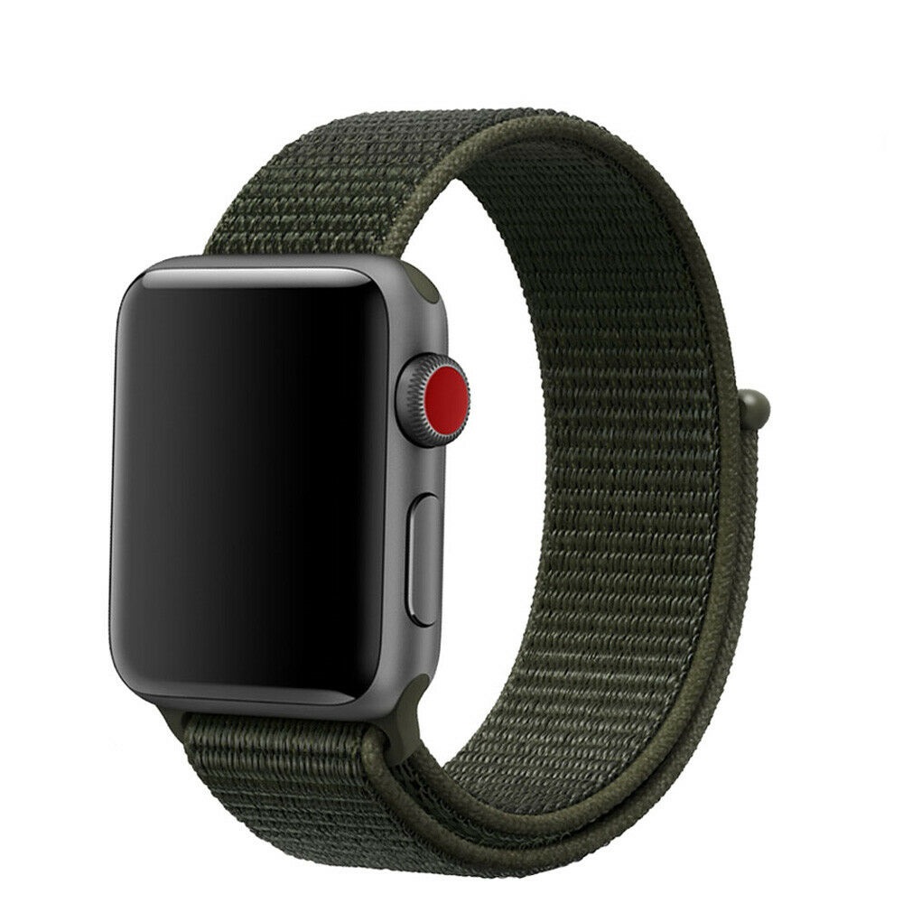 Ремешок для часов Apple Watch (38-40 мм), нейлон, цвет темно оливковый.