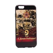 Чехол накладка для APPLE iPhone 6, 6G, 6S, силикон, рисунок С Днем Победы 9 мая.