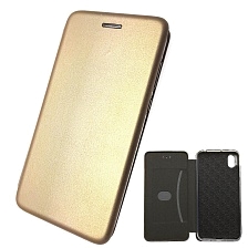 Чехол книжка STYLISH для HUAWEI Honor 8S, Y5 2019, экокожа, визитница, цвет золотистый