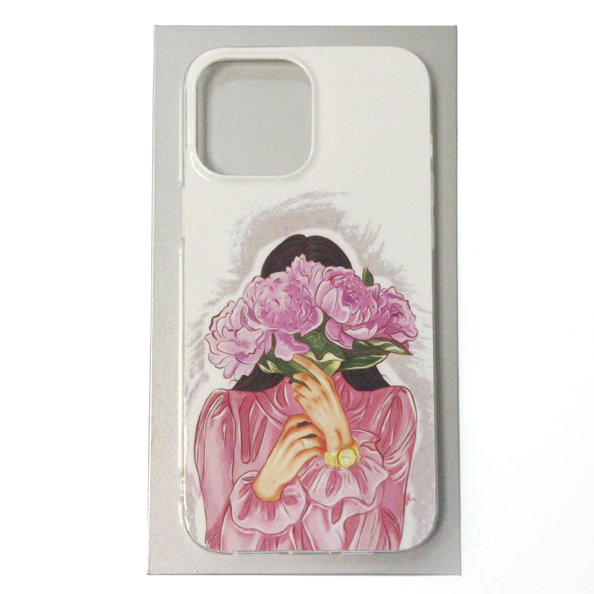 Чехол накладка для APPLE iPhone 13 Pro Max (6.7), силикон, рисунок Девушка с букетом цветов