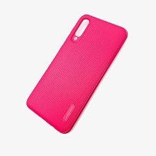Чехол накладка Cherry для SAMSUNG Galaxy A50 (SM-A505), A30s (SM-A307), A50s (SM-A507), силикон, полоски, цвет малиновый.
