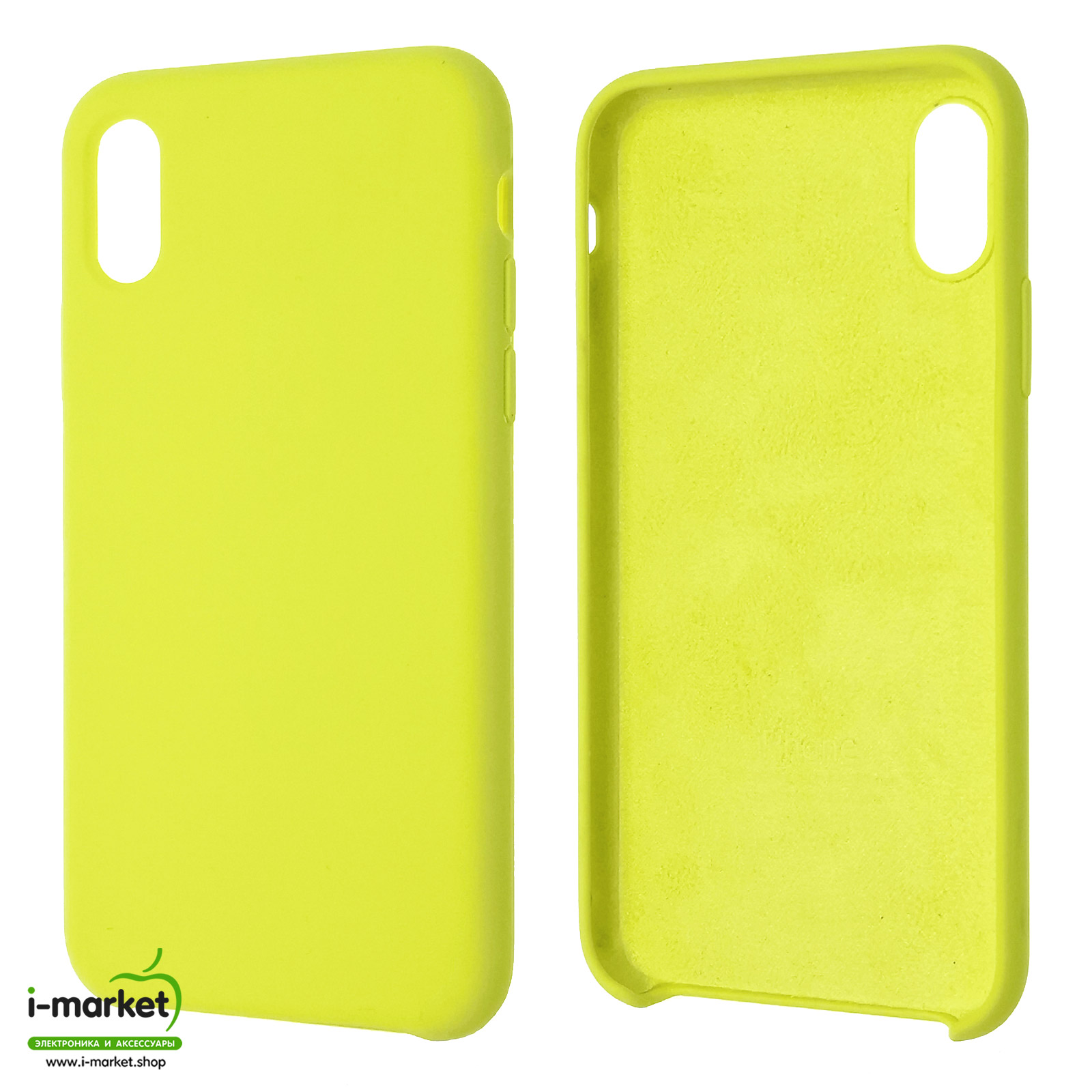 Чехол накладка Silicon Case для APPLE iPhone X, iPhone XS, силикон, бархат, цвет бледно желтый