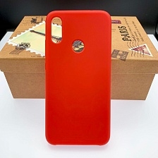 Чехол накладка для XIAOMI REDMI NOTE 7, NOTE 7 PRO, силикон, бархат, цвет красный.