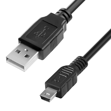 Кабель USB A на Mini USB, длина 1.4 метра, цвет черный