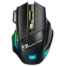 Мышь беспроводная аккумуляторная Gamin mouse (GM-20) KT01, игровая, оптическая, 1600 DPI, RGB подсветка, цвет черный