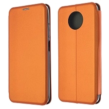 Чехол книжка STYLISH для XIAOMI Redmi Note 9T, экокожа, визитница, цвет оранжевый