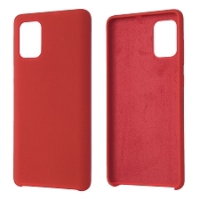 Чехол накладка Silicon Cover для SAMSUNG Galaxy A71 (SM-A715), силикон, бархат, цвет красный