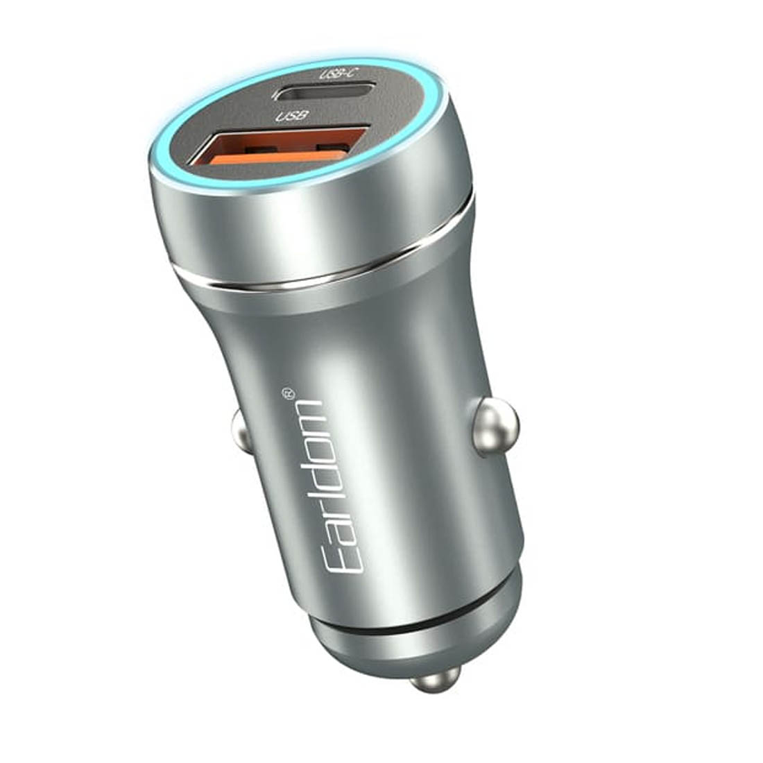 АЗУ (Автомобильное зарядное устройство) Earldom ES-CC29, 30W, 1 USB A, 1 USB Type C, цвет серебристый