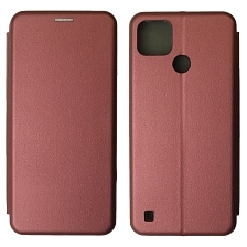 Чехол книжка STYLISH для Realme C21Y, C25Y, экокожа, визитница, цвет бордовый