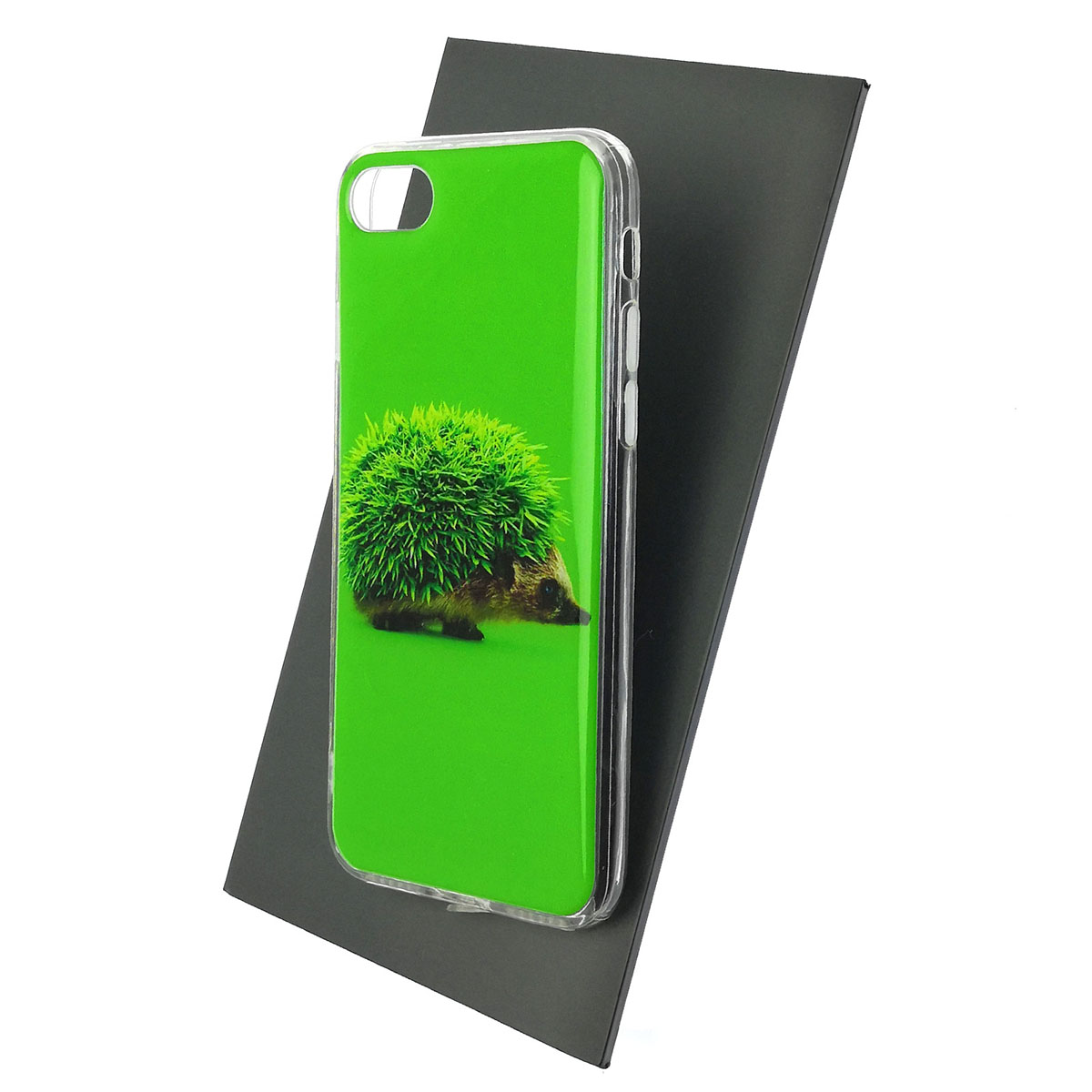 Чехол накладка для APPLE iPhone 7, iPhone 8, iPhone SE 2020, силикон, глянцевый, рисунок Зеленый ежик