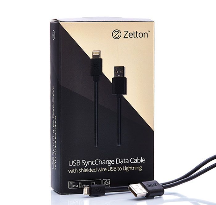 USB кабель передачи данных Zetton усиленный разъем Apple 8 pin (ZTUSB2LWA8).