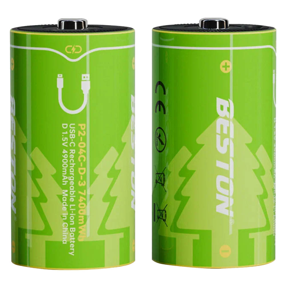 Аккумулятор с входом Type-C BESTON D, BL2, 4900 mAh 1.5 V, кабель USB на 2 Type-C (Продажа комплектом)