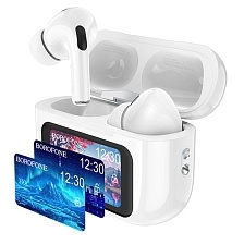 Гарнитура (наушники с микрофоном) беспроводная, BOROFONE BW76 Brocade, ANC, сенсорный дисплей, цвет белый