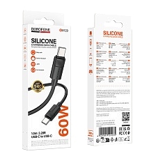Кабель BOROFONE BX123 Leya USB Type C на USB Type C, 3A, 60W, длина 1 метр, цвет черный