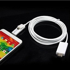 HDTV кабель Olten DE144K HDMI/USB универсальный для смартфонов 1 метр, цвет белый