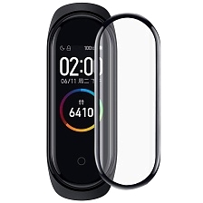 Защитное стекло 10D для XIAOMI Watch Mi Band 4, закругленные края, цвет черный.