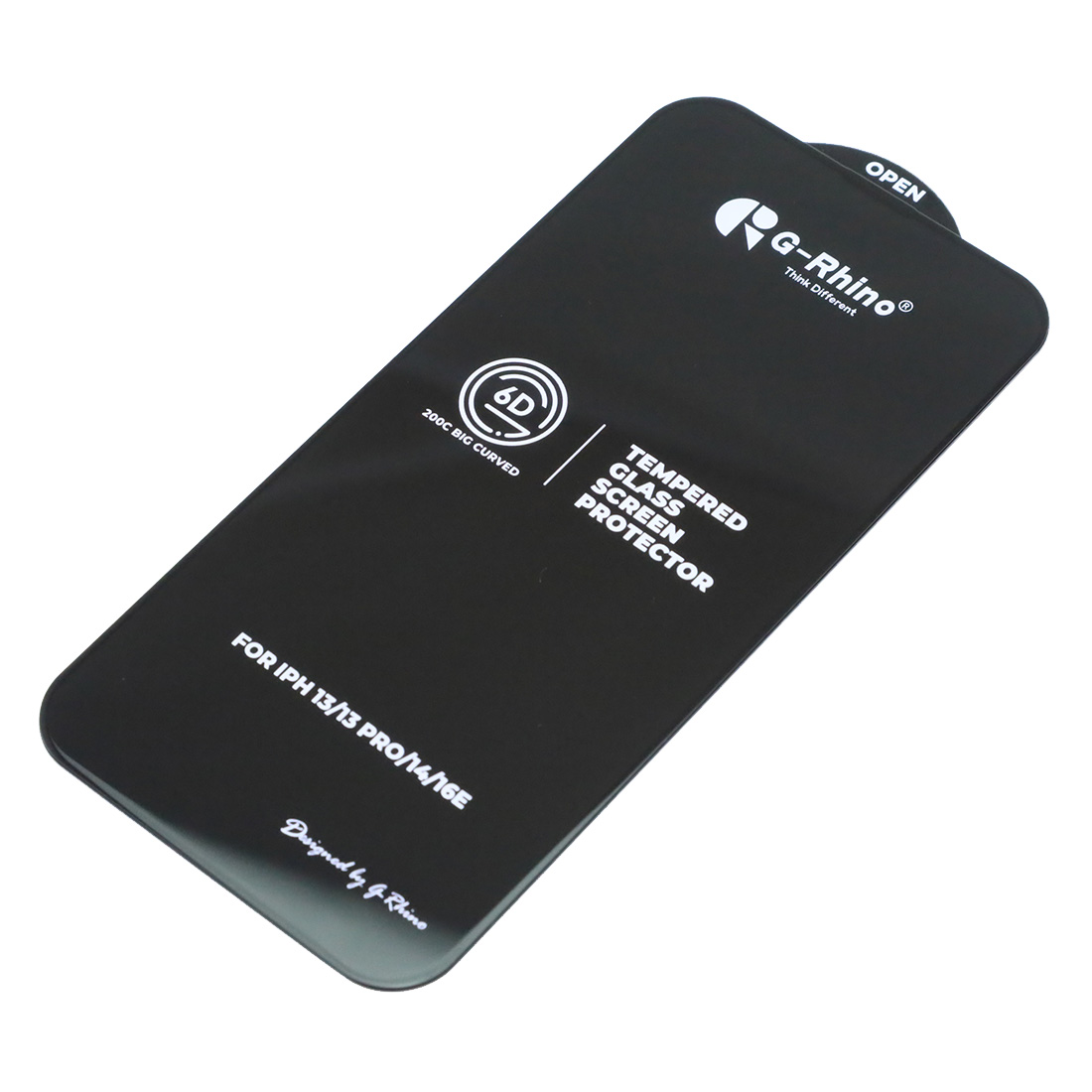 Защитное стекло 6D G-Rhino 200C для APPLE iPhone 13 (6.1"), iPhone 13 Pro (6.1"), iPhone 14 (6.1"), iPhone 16e (6.1"), цвет окантовки черный (Тип 1)