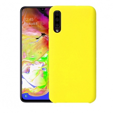 Чехол накладка Silicon Cover для SAMSUNG Galaxy A50 (SM-A505), A30s (SM-A307), A50s (SM-A507), силикон, бархат, цвет желтый.
