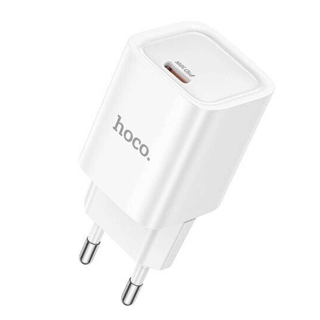 СЗУ (Сетевое зарядное устройство) HOCO C148A Charm, 30W, 1 USB Type C, PD30W, PD3.0, QC3.0, цвет белый