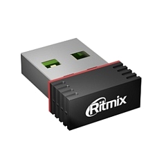 Беспроводной Wi-Fi USB адаптер RITMIX RWA-120, 150 Мбит/с, 2.4 ГГц, цвет черный