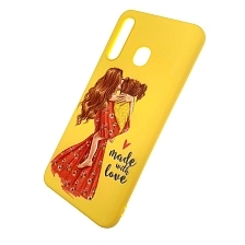 Чехол накладка для SAMSUNG Galaxy A30 (SM-A305), силикон, рисунок made with love.