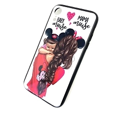 Чехол накладка для APPLE iPhone XR, силикон, рисунок MAMA mouse BABY.