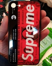 Чехол накладка для APPLE iPhone XS MAX, пластик, силикон, рисунок Supreme.