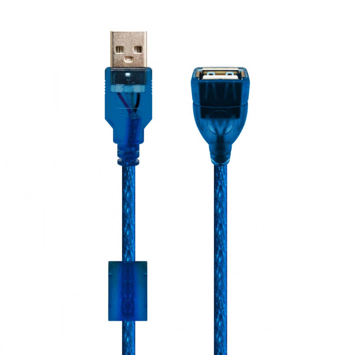 Кабель удлинитель USB 2.0 USB A(M) - USB A(F) с фильтром AA, длина 1.5 метра, цвет синий