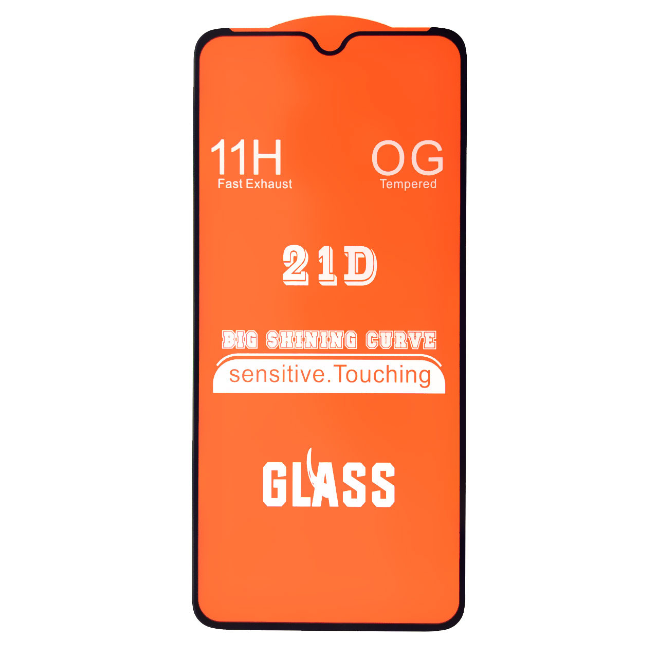 Защитное стекло 21D 11H для Oppo A1K (CPH1923), Realme C2, цвет окантовки черный