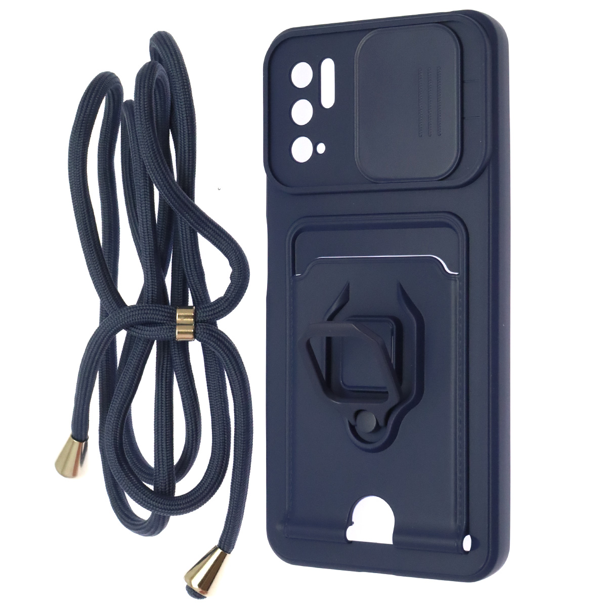 Чехол накладка MULTI FUNCTION 4 в 1 для XIAOMI POCO M3 Pro, XIAOMI Redmi Note 10T, Redmi Note 10 5G, цвет синий