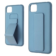 Чехол накладка STAND для HUAWEI Honor 9S (DUA-LX9), Y5P 2020, подставка, магнит, экокожа, цвет голубой