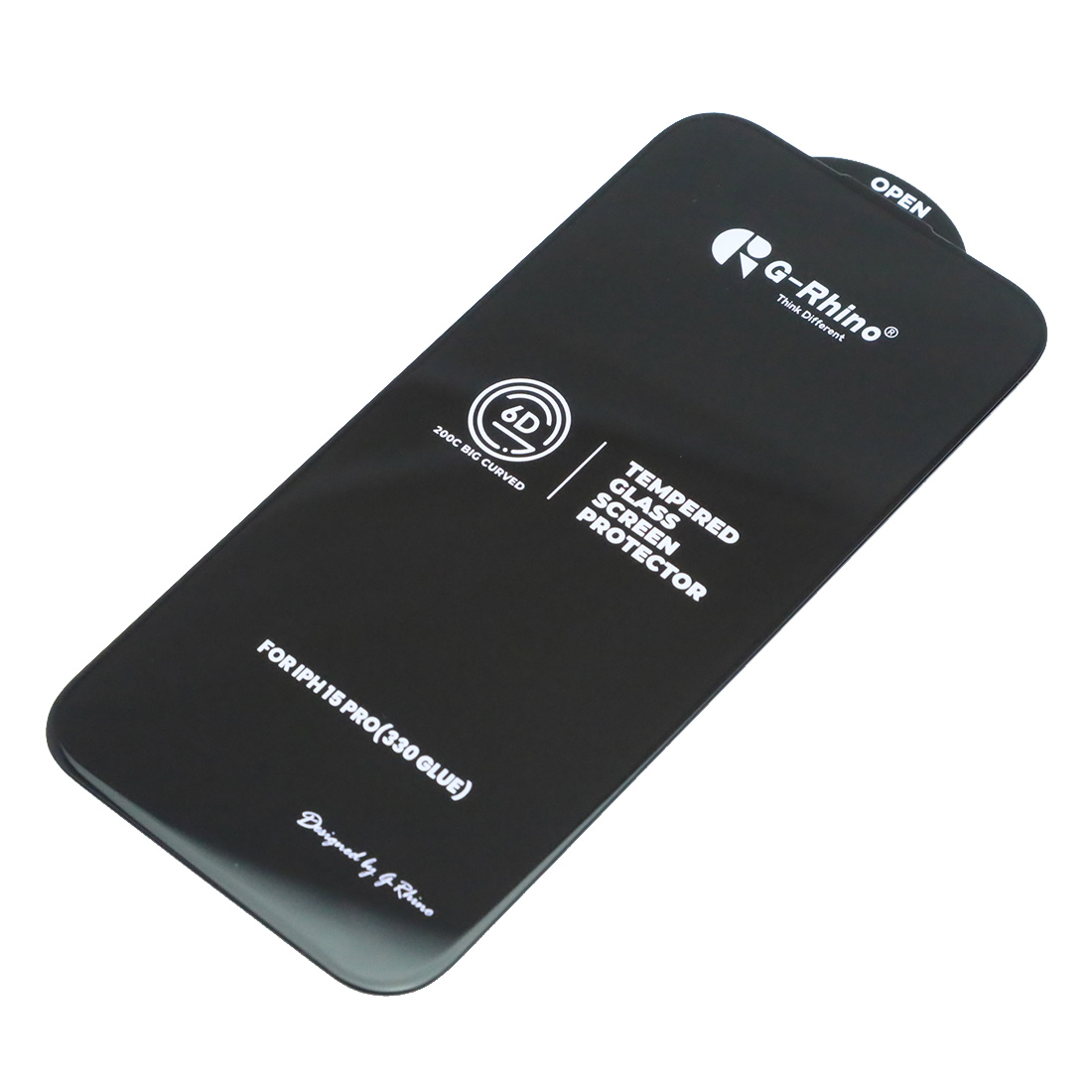 Защитное стекло 6D G-Rhino 200C для APPLE iPhone 15 Pro, цвет окантовки черный (Тип 2)