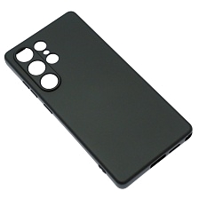 Чехол накладка NANO для SAMSUNG Galaxy S25 Ultra, защита камеры, силикон, бархат, цвет черный
