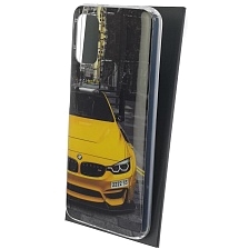 Чехол накладка Vinil для XIAOMI POCO M3, силикон, глянцевый, рисунок BMW желтый