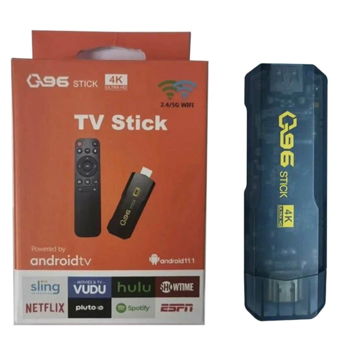 Андроид ТВ приставка TV Stick Q96, 8 Gb/128 Gb, Wi-Fi, цвет черный