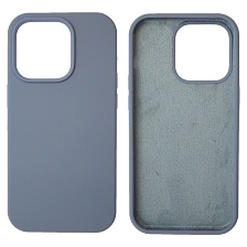 Чехол накладка Silicon Case для APPLE iPhone 14 Pro (6.1"), силикон, бархат, цвет космически серый