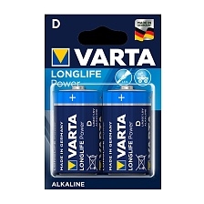 Батарейка VARTA LONGLIFE POWER (HIGH ENERGY) D 1.5V LR20, подходит для газовых колонок, фонарей, игрушек