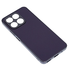 Чехол накладка для Honor X8a, защита камеры, силикон, пластик, цвет темно фиолетовый Чехол накладка для Honor X8a, защита камеры, силикон, пластик, цвет темно фиолетовый