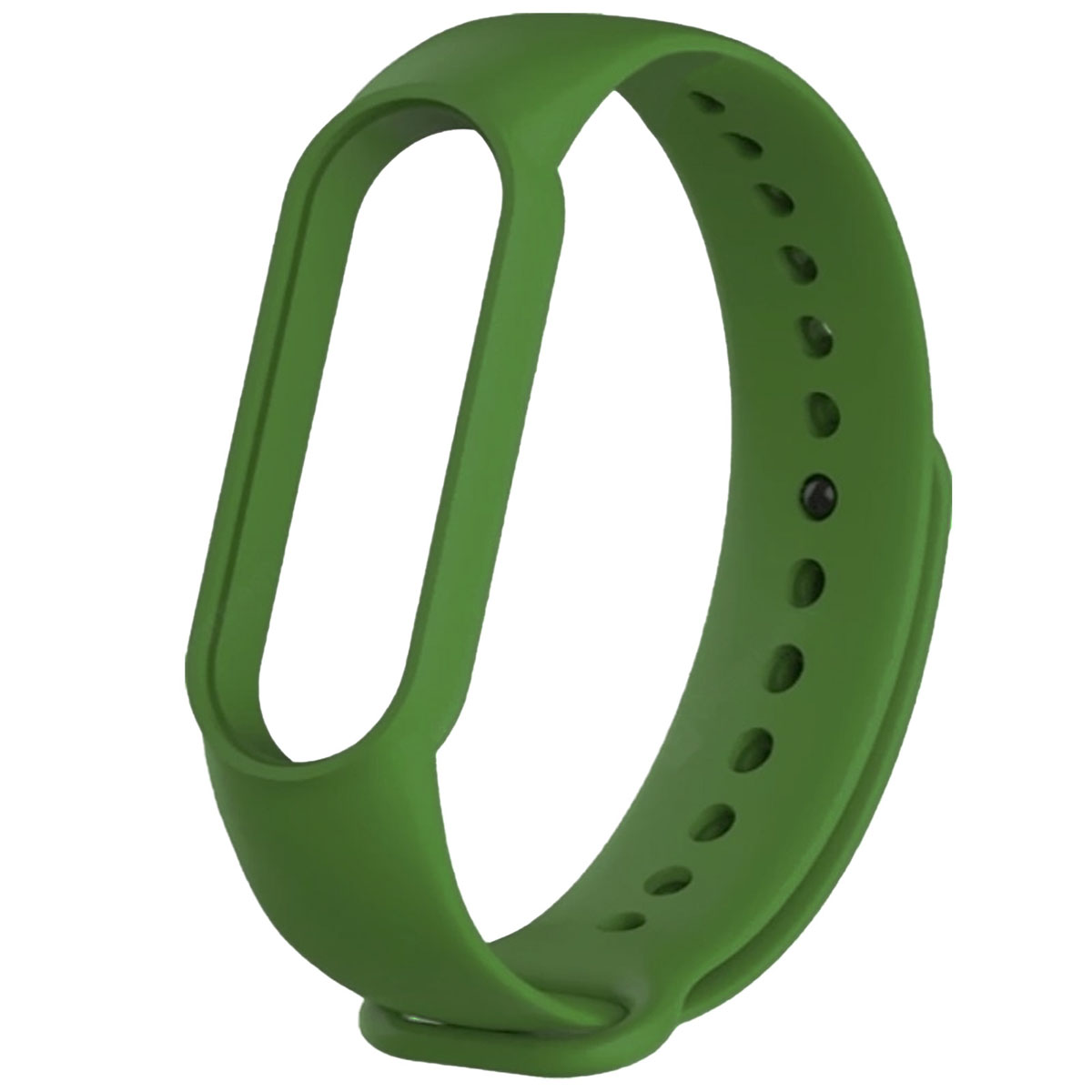 Сменный ремешок для фитнес браслета, смарт часов XIAOMI Mi Band 5, цвет темно зеленый.