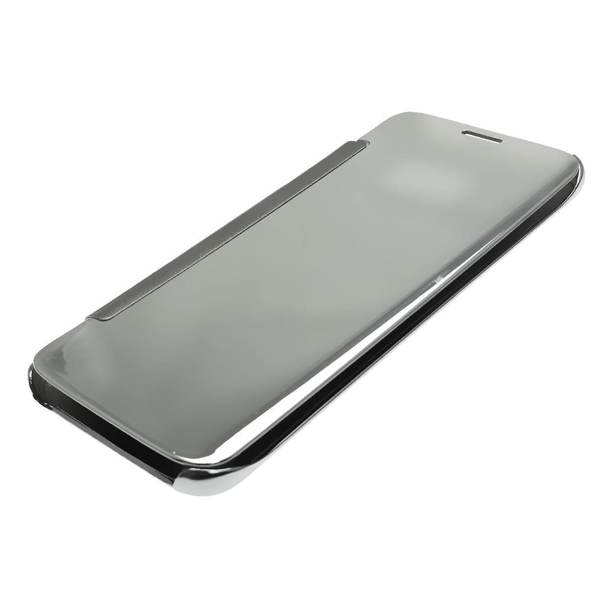 Чехол книжка Clear View Cover для SAMSUNG Galaxy S7 Edge (SM-G935), пластик, цвет серебристый