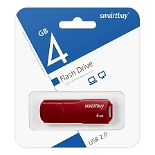 Флешка USB 2.0 4GB SMARTBUY CLUE, цвет бордовый