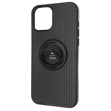 Чехол накладка iFace для APPLE iPhone 12 Pro MAX (6.7"), силикон, кольцо держатель, цвет черный