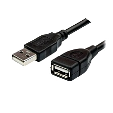 Удлинитель USB 2.0 AM-AF, длина 3.0 метра, цвет черный