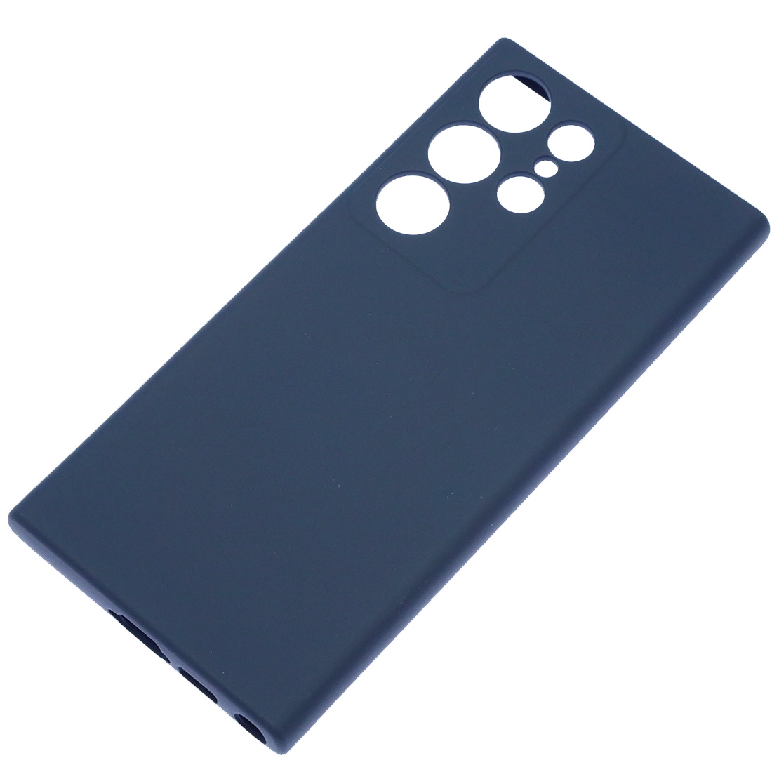 Чехол накладка Silicon Cover для SAMSUNG Galaxy S23 Ultra, защита камеры, силикон, бархат, цвет темно синий