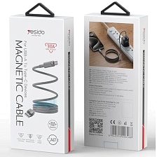 Кабель Yesido CA173 USB на Type C, 3.0A, длина 1 метр, нейлон, цвет серый