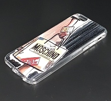 Чехол накладка для APPLE iPhone 6, 6S, силикон, рисунок NO MOSCHINO.