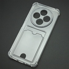 Чехол накладка CARD CASE для XIAOMI Redmi 14C, POCO C75, POCO M7, силикон, защита камеры, усиленные края, отдел для карт, цвет прозрачный