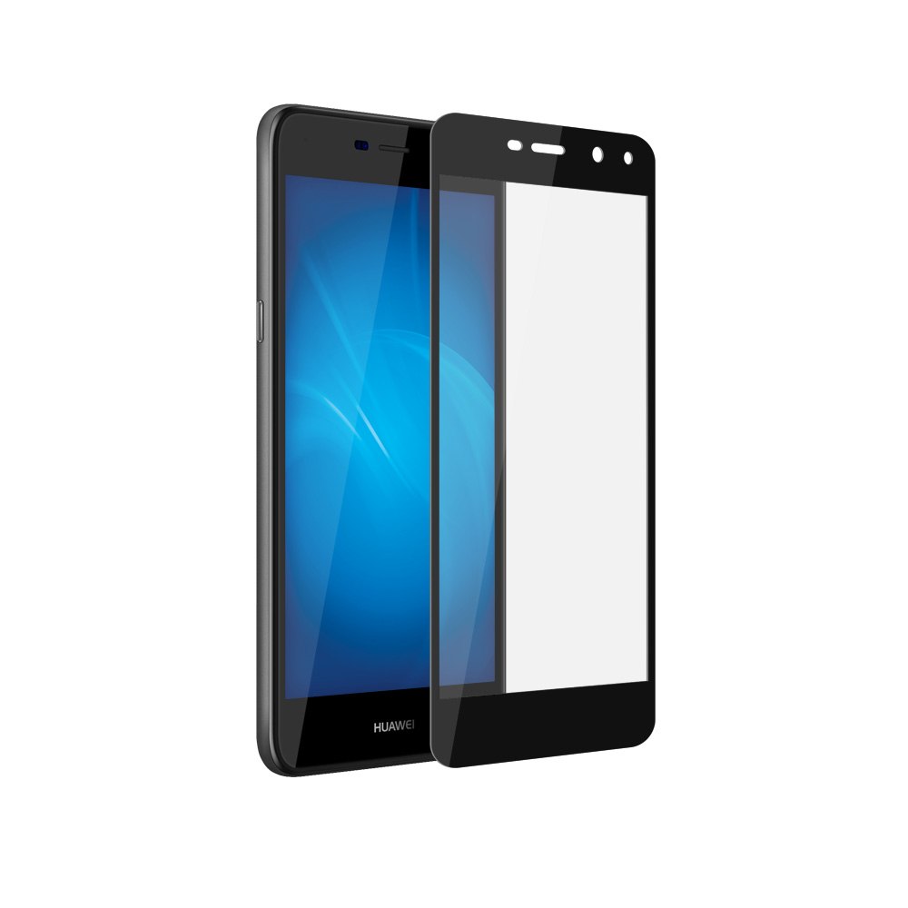 Защитное стекло 2D для Huawei Y5 (ll) в техпаке, цвет черный.