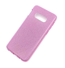 Чехол накладка Shine для SAMSUNG Galaxy S10e (SM-G970), силикон, блестки, цвет фиолетовый
