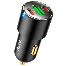 АЗУ (Автомобильное зарядное устройство) HOCO NZ6, 45W, 1 USB, 2 USB Type C, PD25W, PD20W, QC3.0, цвет черный АЗУ (Автомобильное зарядное устройство) HOCO NZ6, 45W, 1 USB, 2 USB Type C, PD25W, PD20W, QC3.0, цвет черный
